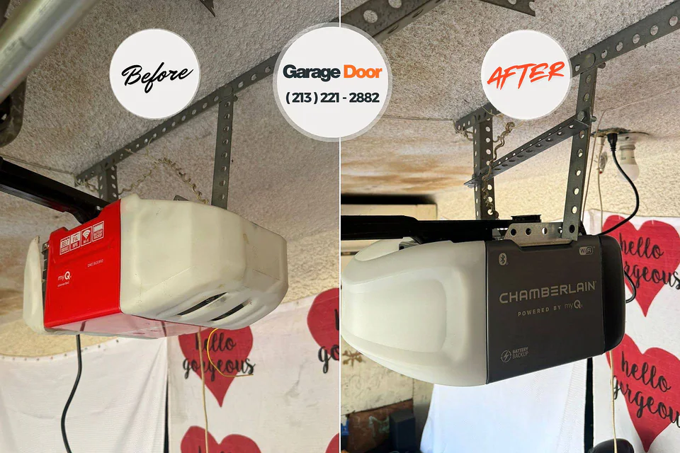 Before and after: garage door repair Blackfoot, ID